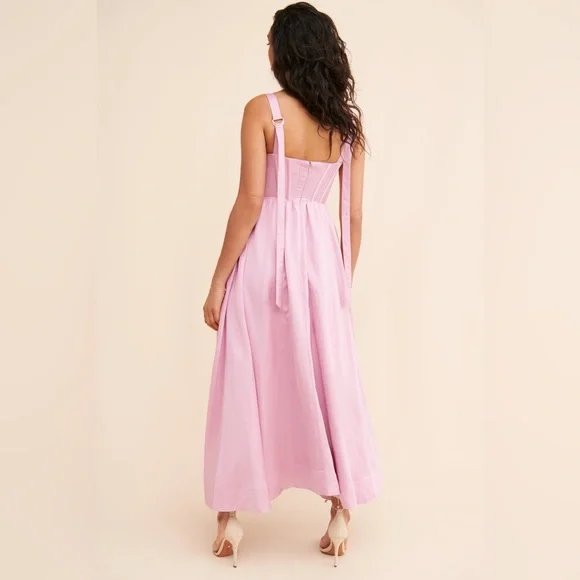 Aureta from Anthropologie Showstopper Midi Pink  Dress Size S - Picture 2 of 16